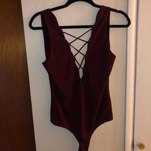Maroon body suit